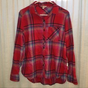 Orvis Red plaid flannel size M